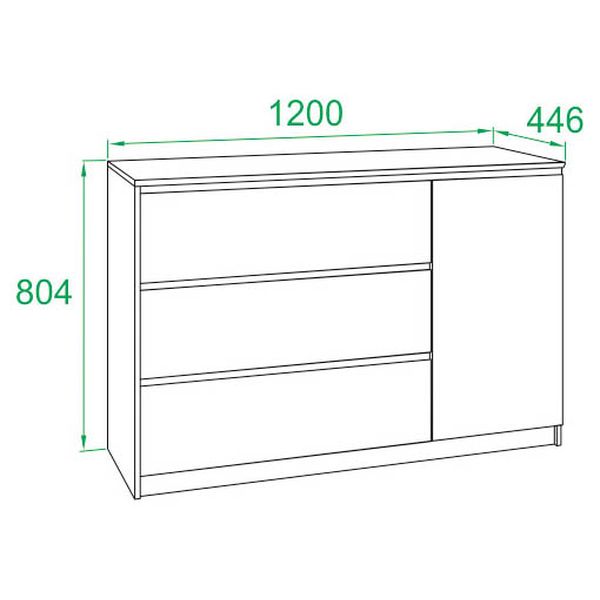 Комод Сокол Меб.фабрика Т-3р белый