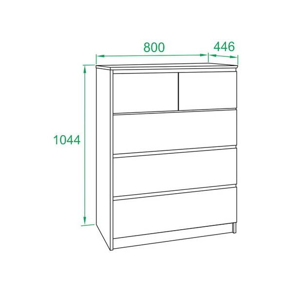Комод Сокол Меб.фабрика Т-5р дуб сонома/белый