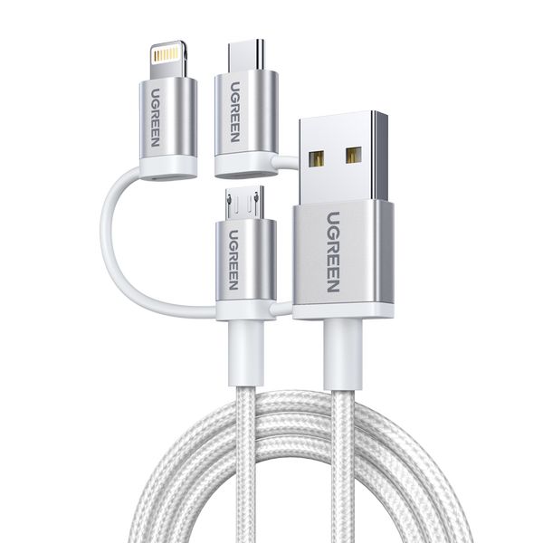 Кабель uGreen US186 3-in-1 USB2.0-A Multifuntion Cable w/Braid