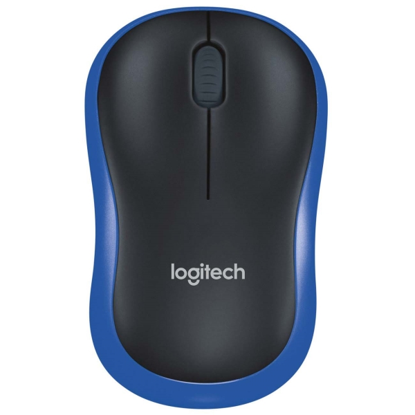 Мышь беспроводная Logitech M185 Black/синий фото