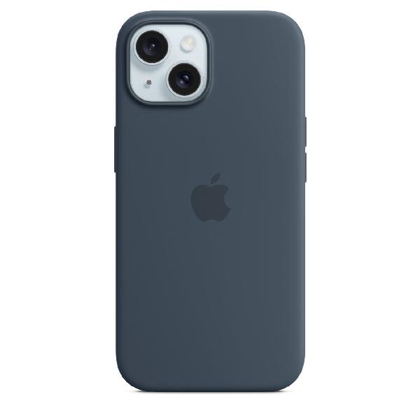 Чехол Apple iPhone 15 Silicone Case MagSafe Storm синий