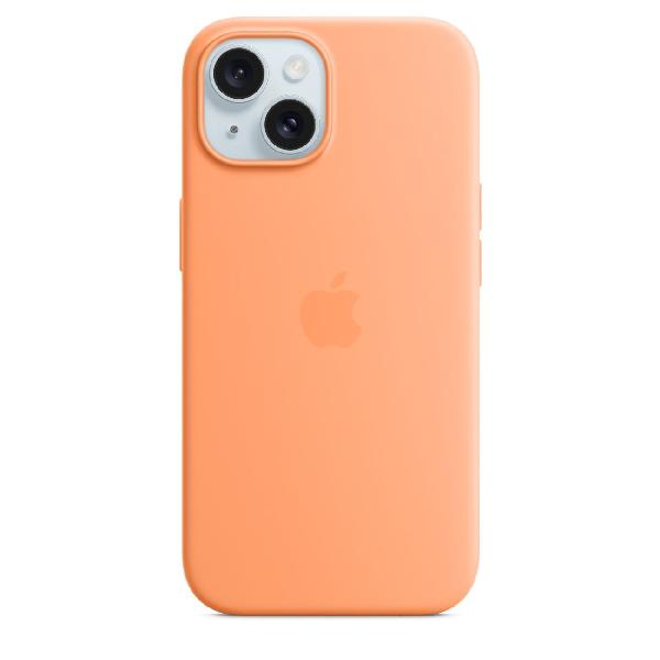 Чехол Apple iPhone 15 Silicone Case MagSafe Orange Sorbet фото