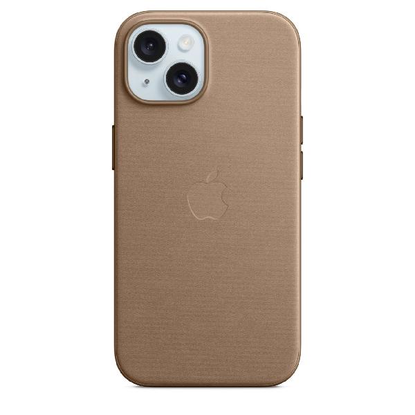 Чехол Apple iPhone 15 FineWoven Case MagSafe серо-коричневый фото