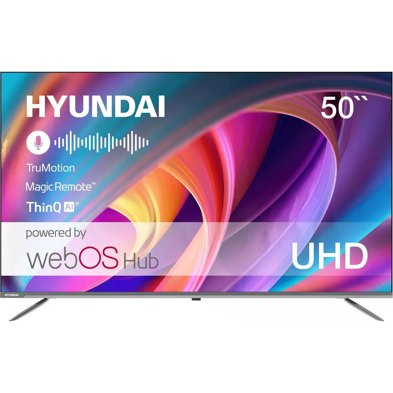 50" Телевизор Hyundai H-LED50BU7100, 4K Ultra HD, серый, СМАРТ ТВ, WebOS