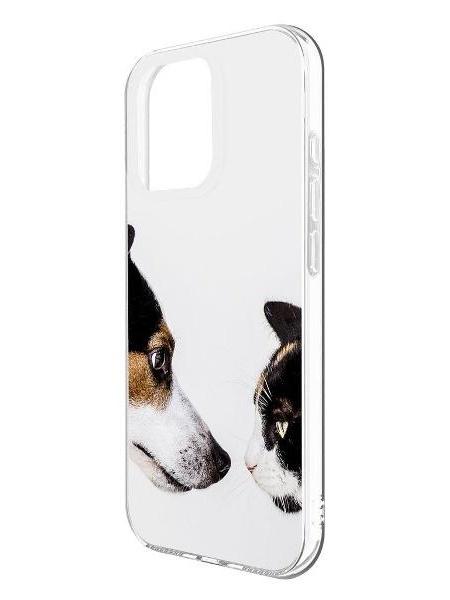 Чехол-накладка Krutoff Clear Case Собаки против кошек для iPhone 16 Pro фото