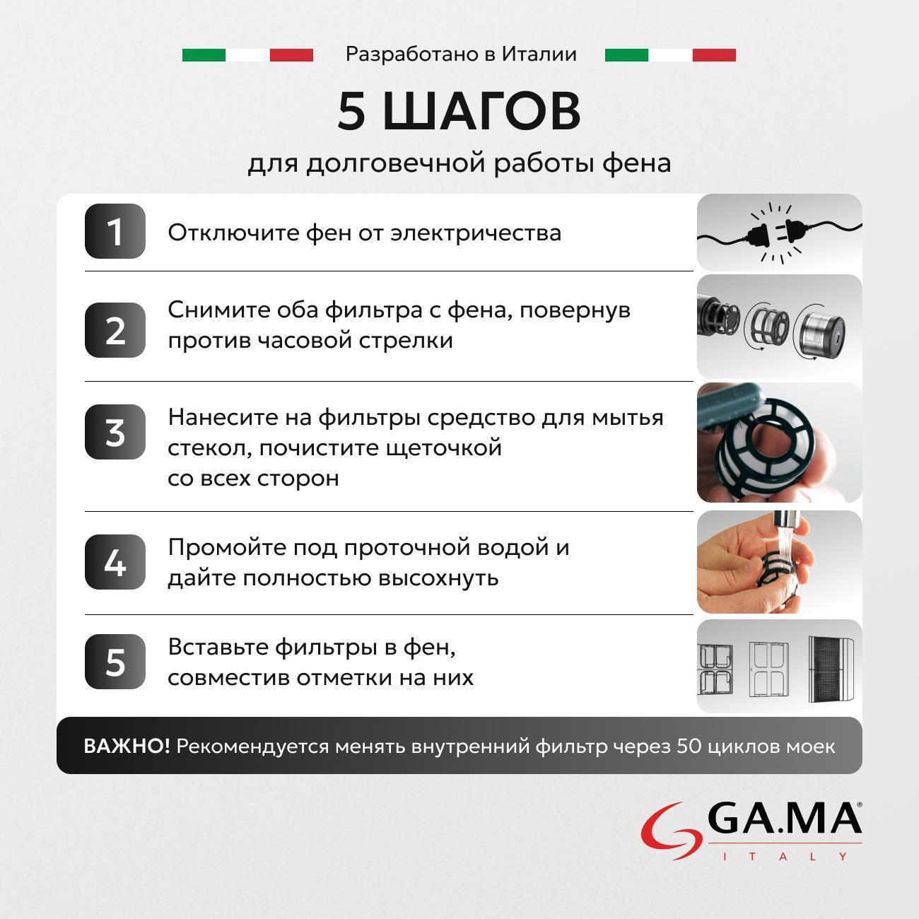 Фен GA.MA IQ1 PERFETTO черный фото