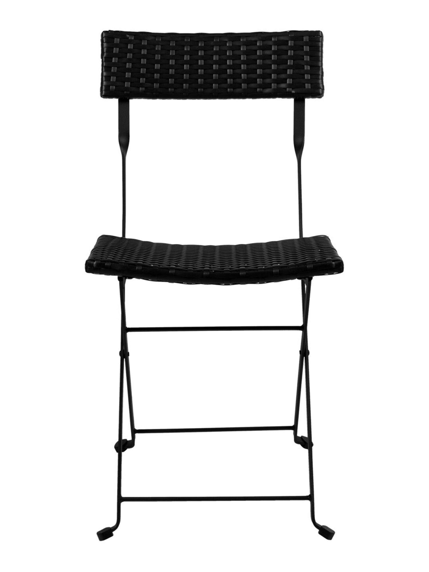 Комплект складной мебели (стол и 2 стула) NOSTRESS Wicker FS-020, металл черный, иск.ротанг, 680061 фото