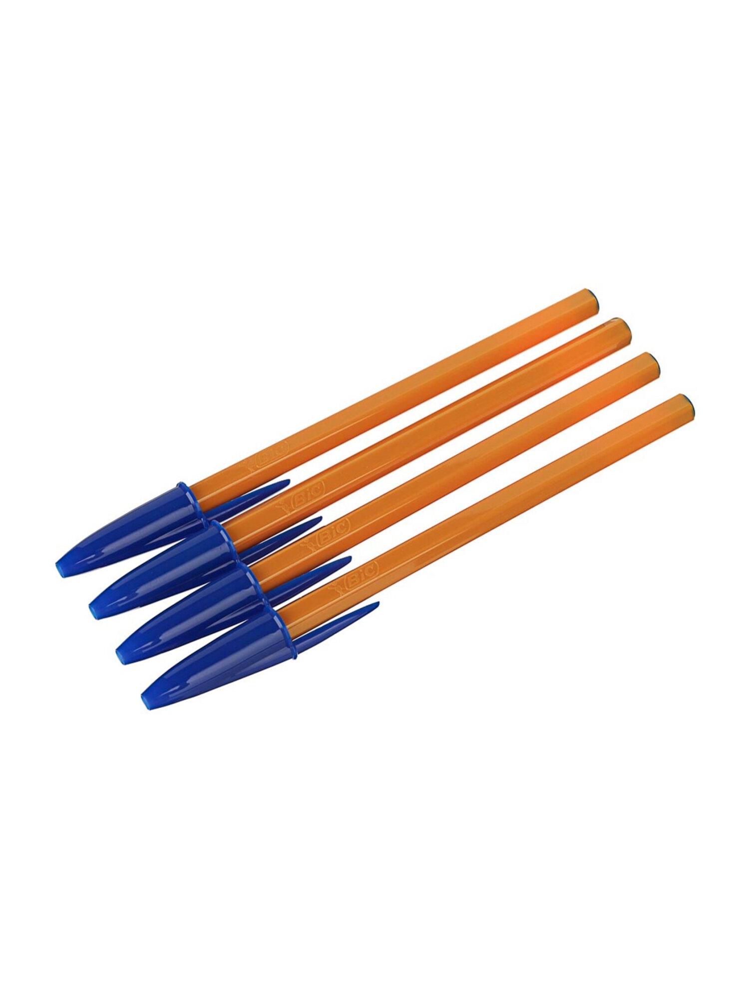 Ручки шариковые BIC Orange Original, НАБОР 4 шт., СИНИЕ, узел 0,8мм, линия 0,3мм, пакет, 8308521 фото