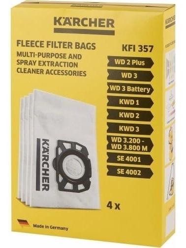 Фильтр-мешки из нетканого материала 4 шт для пылесосов WD 2/WD 3 Karcher 2.863-314.0 фото