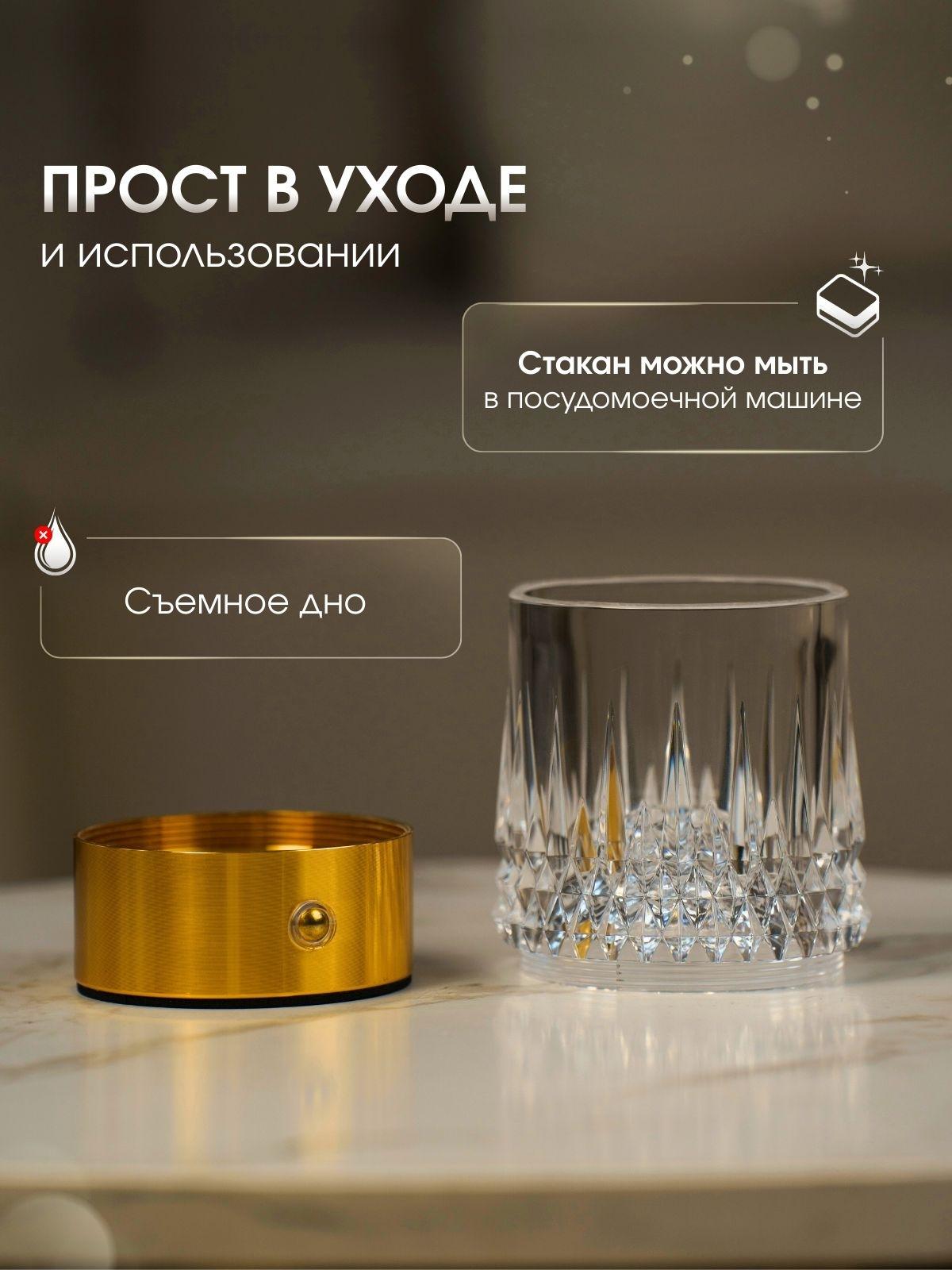 Стакан с подсветкой стеклянный фото