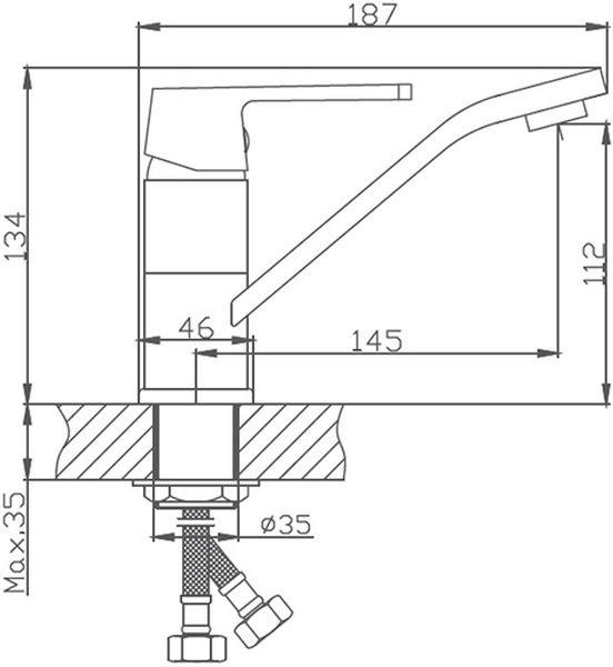 Смеситель Haiba HB45804-2 белый,хром (для мойки) фото