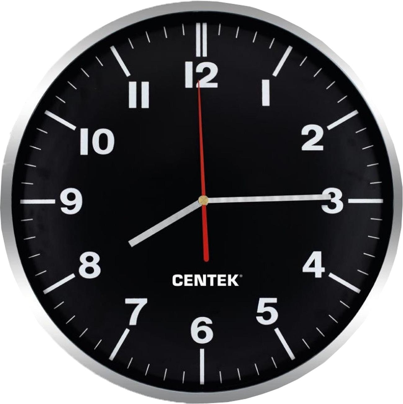 Часы настенные Centek CT-7100 Black (круглые 30см)
