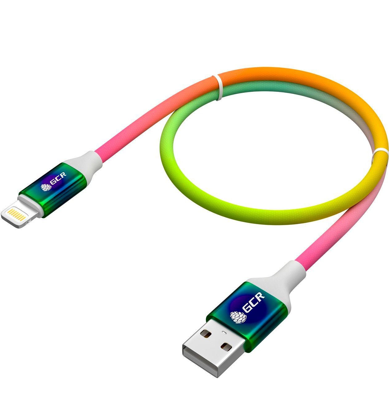 Кабель для смартфона, телефона GCR USB-A/Lightning MFI 1.2м, градиент (53107)