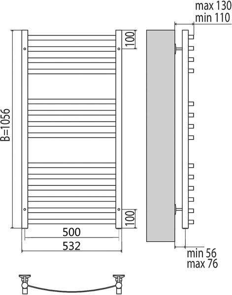 Полотенцесушитель Terminus Авиэль П14 500x1056 ТЭН HT-1 300W фото