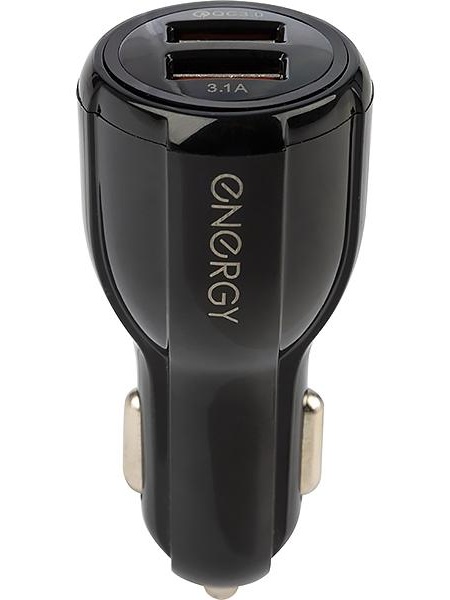 Автомобильное зарядное устройство Energy ET-16A, 2 USB, Q3.0 Black (100283)