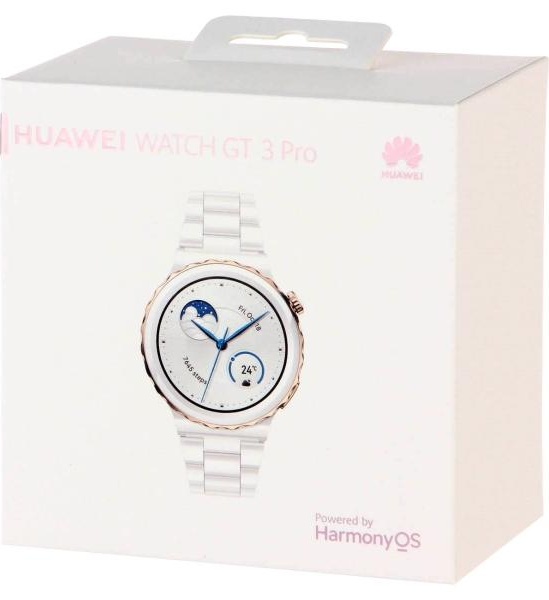 Смарт-часы HUAWEI GT 3 Pro Gold Bezel White Ceramic (FRG-B19) фото