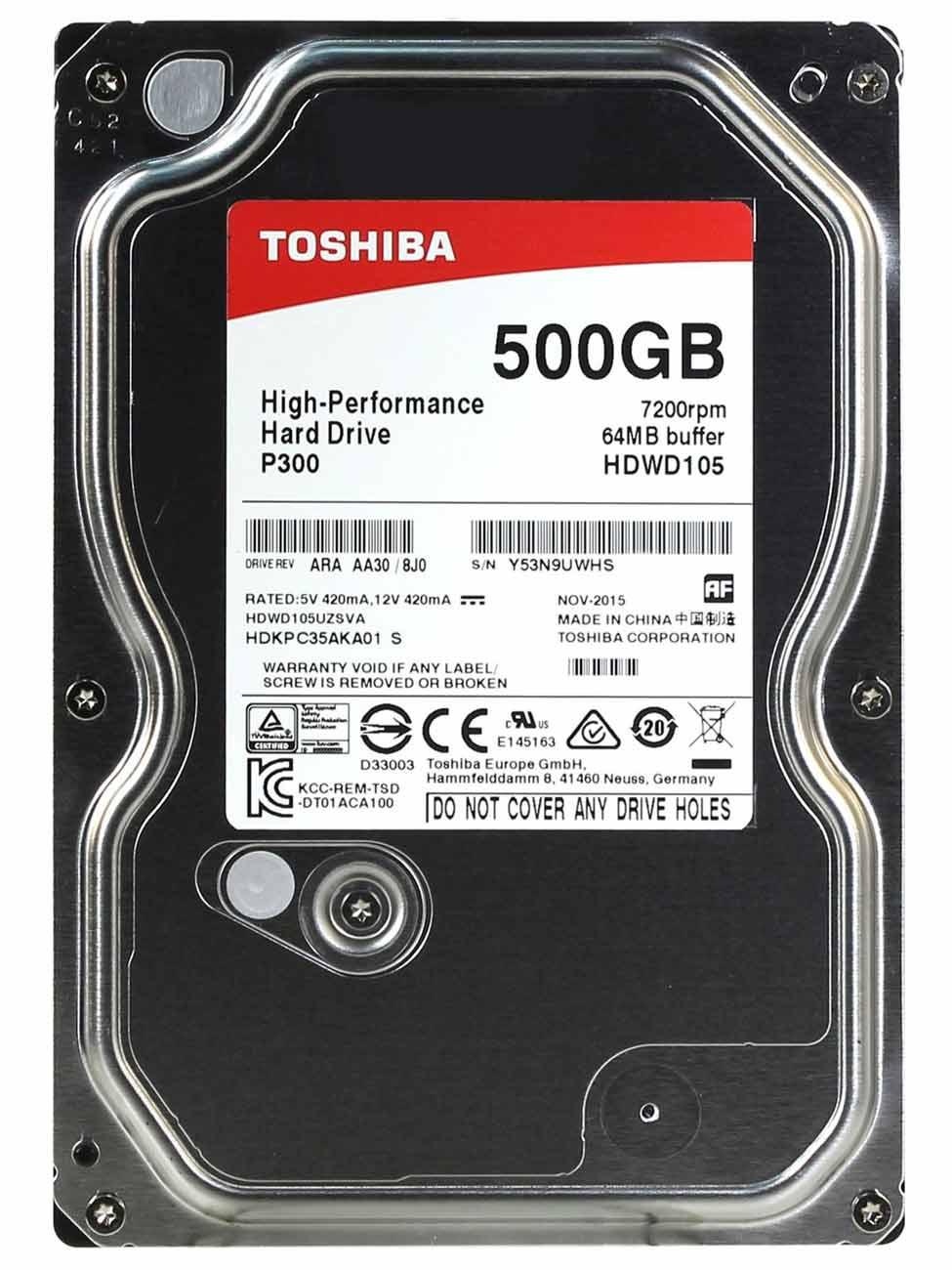 Внутренний диск HDD Toshiba 500GB P300 HDWD105UZSVA