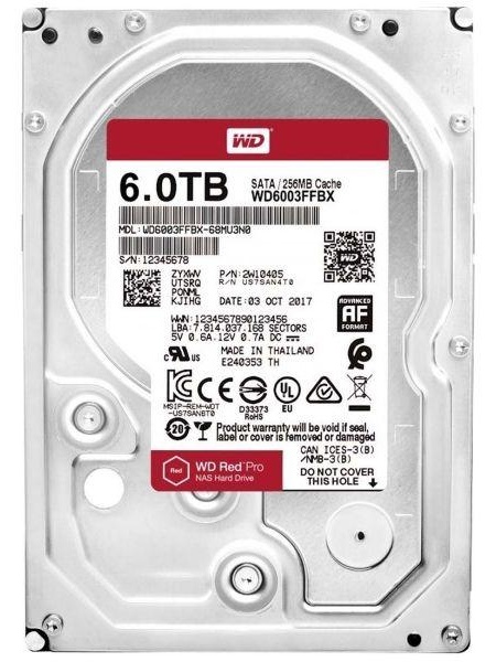Внутренний диск HDD Western Digital (WD) 6TB Red Pro (WD6003FFBX)