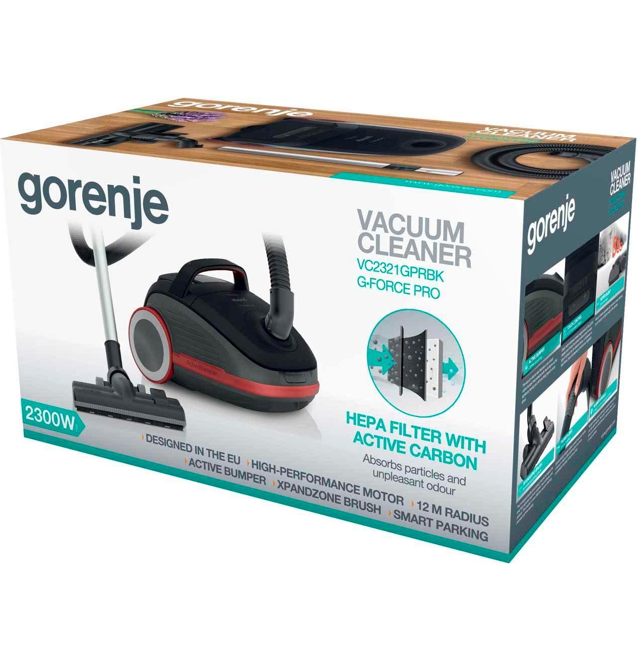 Пылесос с пылесборником Gorenje VC2321GPRBK фото