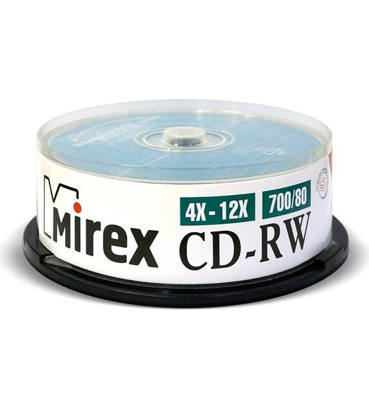 CD-RW диск Mirex 700Mb 12х Cake Box 25 шт. (202349)