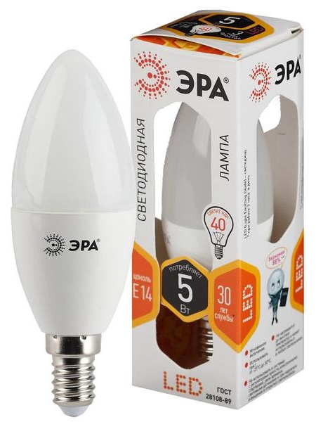 Лампа LED ЭРА B35-5w-827-E14