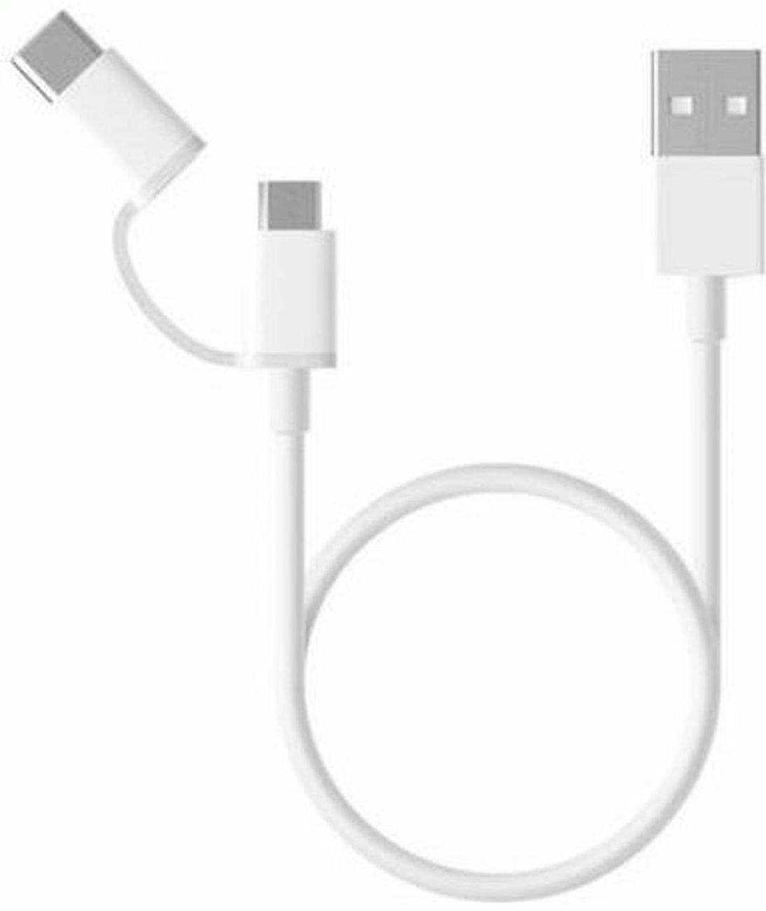 Кабель USB Type-C Xiaomi Mi 2-in-1 + microUSB, 30см