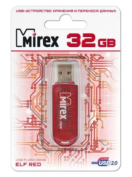 Флеш-диск Mirex 32GB Elf Red (13600-FMURDE32)