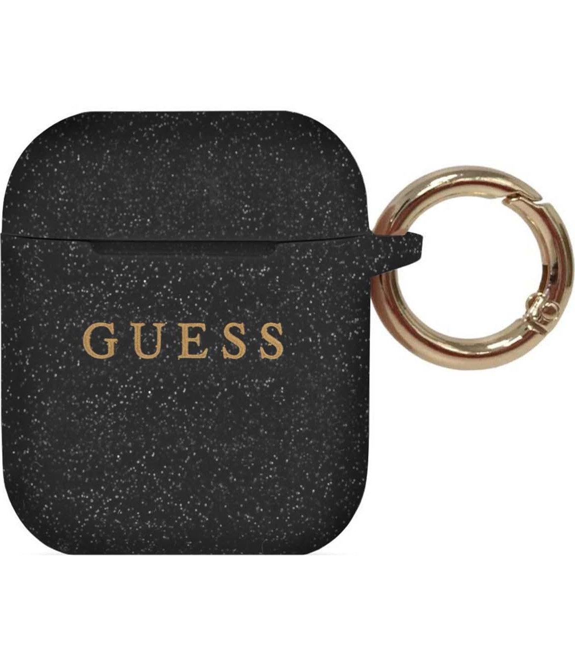 Чехол для AirPods Guess с кольцом чёрный (GUACCSILGLBK) фото