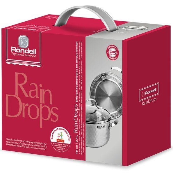 Кастрюля Rondell RainDrops с крышкой RDS-1293 2,4л фото