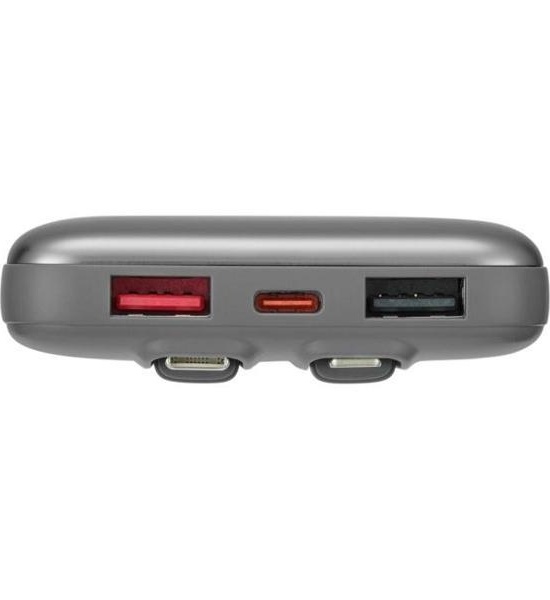 Уцененный внешний аккумулятор RIVACASE VА2611 10000 mAh PD 30W 2 встроенных кабеля, хороший фото