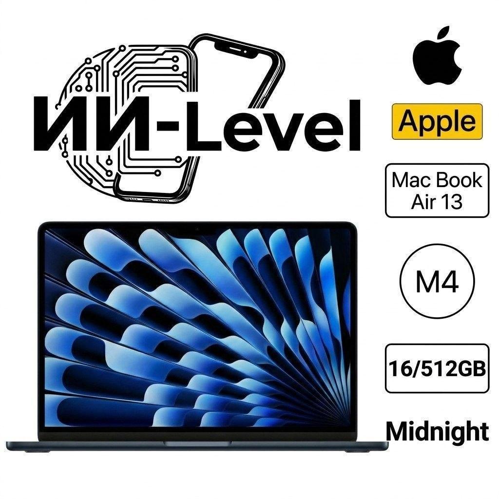 Изображение товара Ноутбук Apple Ноутбук Apple MacBook Air 13 M4 16/512GB Midnight MW133 (без RuStore)