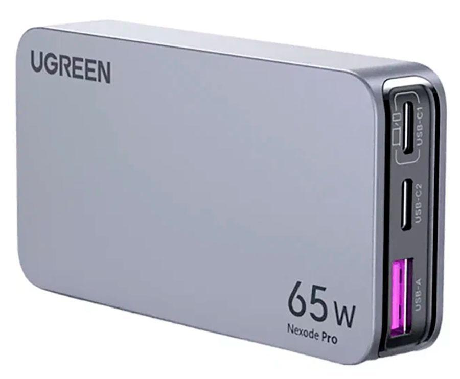 Изображение товара Зарядное устройство для радиотехники uGreen X753 Nexode Pro, 65Вт, USB-A, 2хUSB-C, GaN, серый (25356)