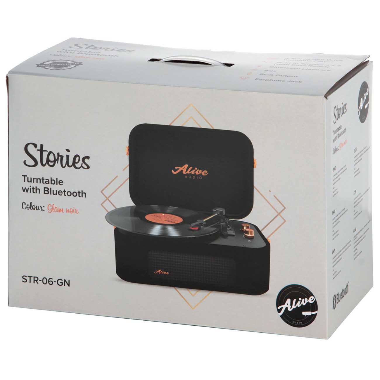 Виниловый проигрыватель Alive Audio STORIES Glam Noir Bluetooth (STR-06-GN)