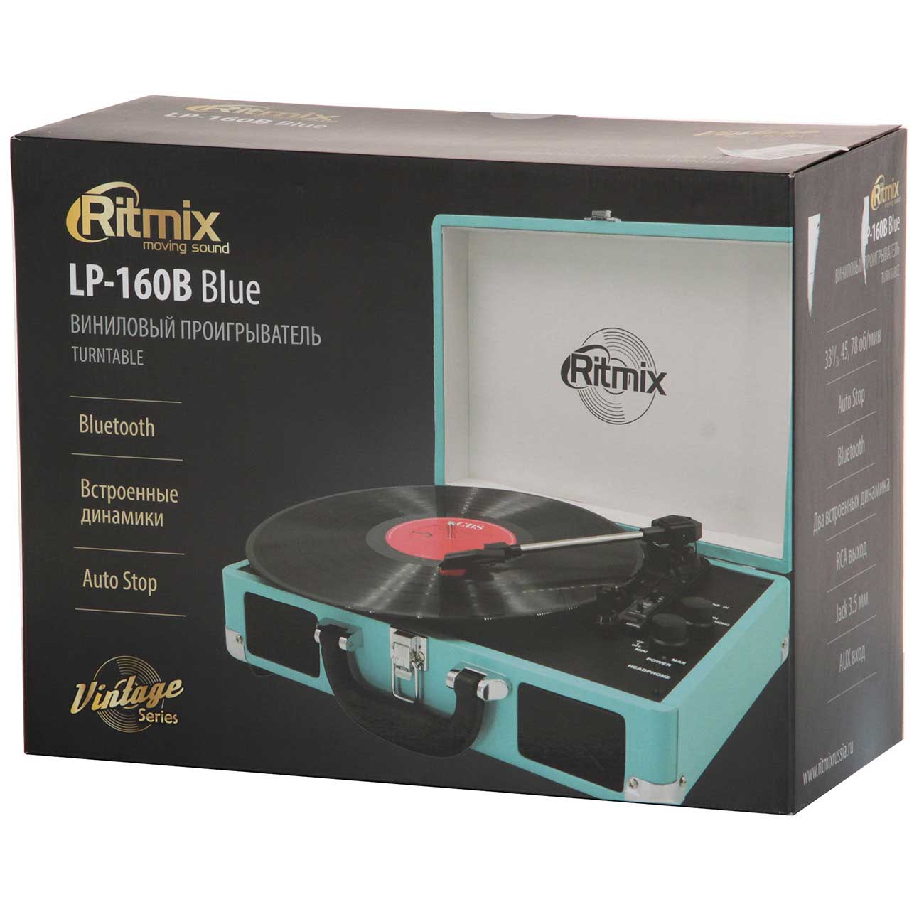 Купить Виниловый проигрыватель Ritmix LP-160B Blue в каталоге интернет  магазина М.Видео по выгодной цене с доставкой, отзывы, фотографии - Москва