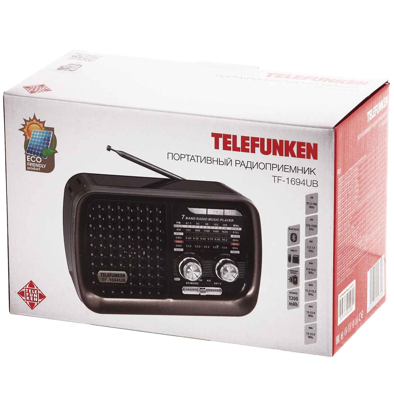 Купить Радиоприемник Telefunken TF-1694UB в каталоге интернет магазина  М.Видео по выгодной цене с доставкой, отзывы, фотографии - Москва