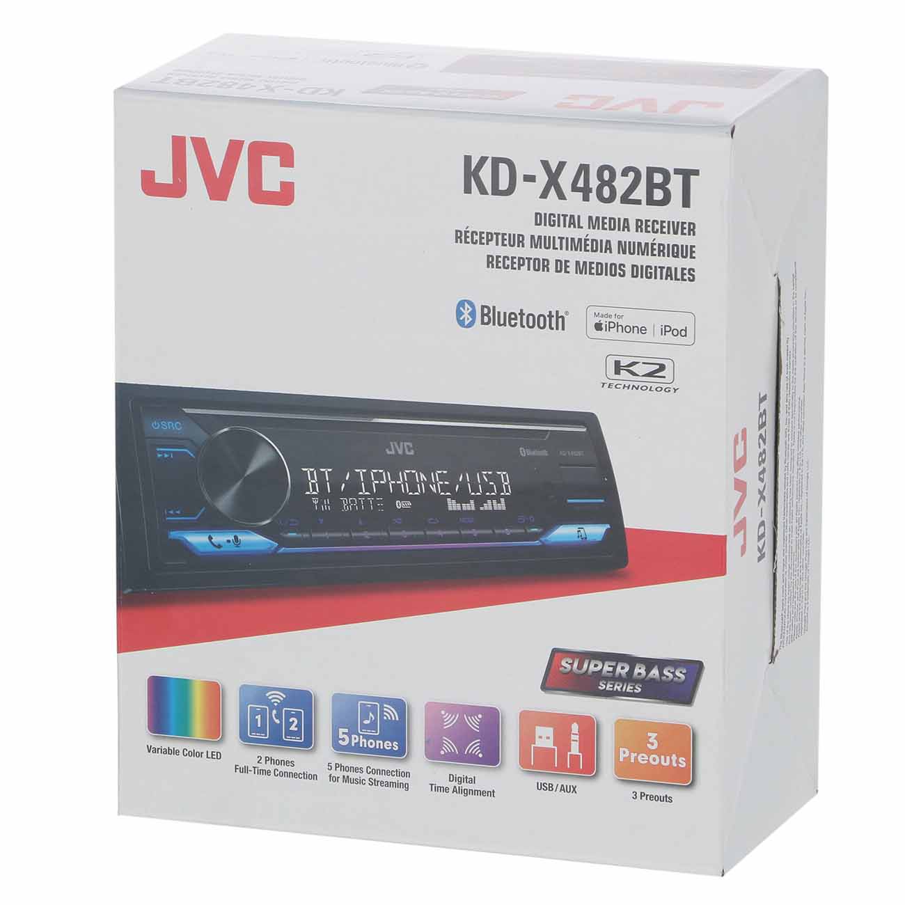 Купить USB-Автомагнитола JVC KD-X482BT в каталоге интернет магазина М.Видео  по выгодной цене с доставкой, отзывы, фотографии - Москва