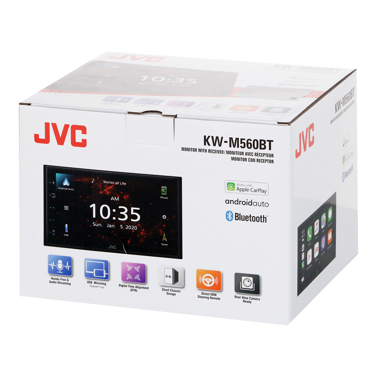 Купить USB-Автомагнитола c встроенным монитором JVC KW-M560BT в каталоге  интернет магазина М.Видео по выгодной цене с доставкой, отзывы, фотографии  - Москва