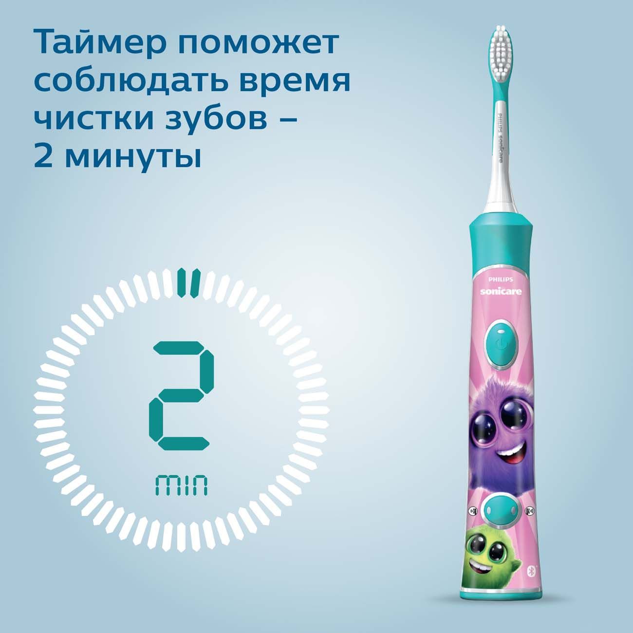 Купить Электрическая зубная щетка для детей Philips Sonicare For Kids  HX6322/04 с приложением в каталоге интернет магазина М.Видео по выгодной  цене с доставкой, отзывы, фотографии - Москва