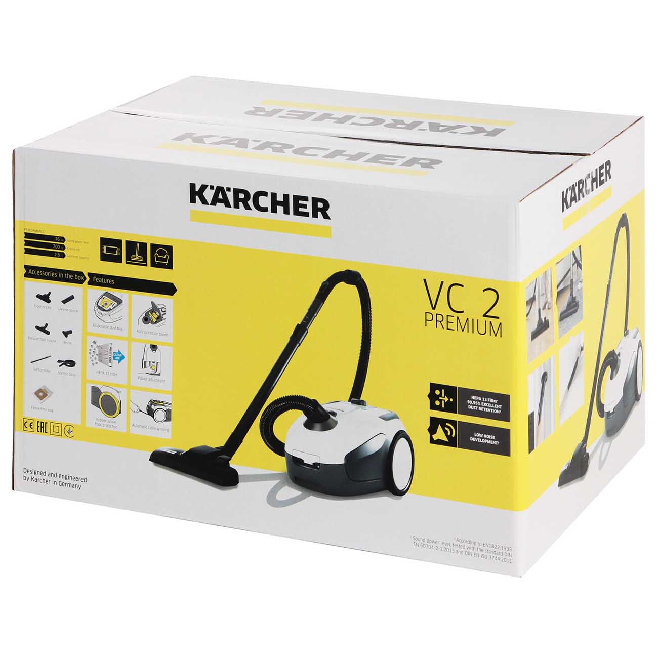 Купить Пылесос с пылесборником Karcher VC 2 Premium в каталоге интернет  магазина М.Видео по выгодной цене с доставкой, отзывы, фотографии - Москва