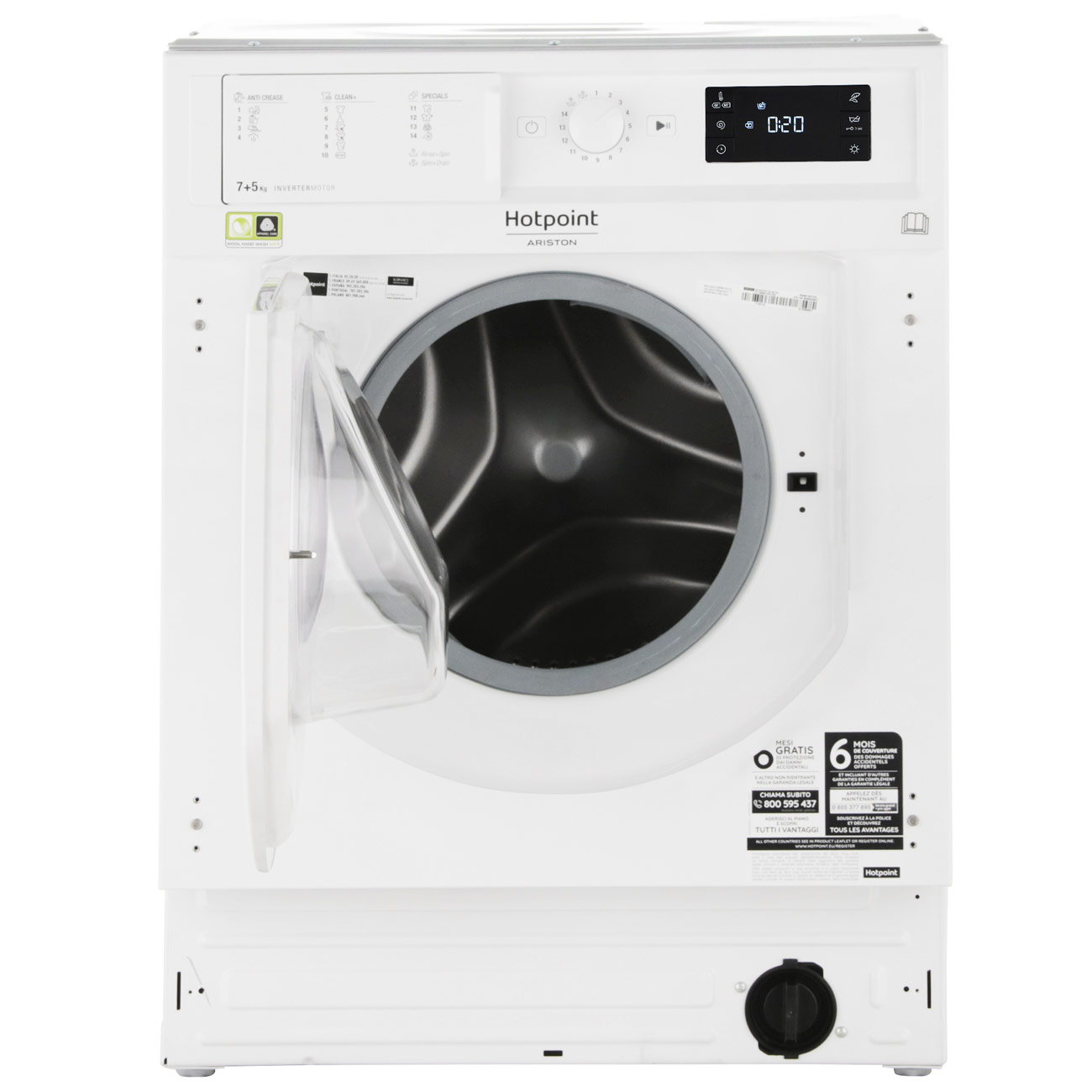 Купить Встраиваемая стиральная машина Hotpoint-Ariston BI WDHG 75148 EU в  каталоге интернет магазина М.Видео по выгодной цене с доставкой, отзывы,  фотографии - Москва