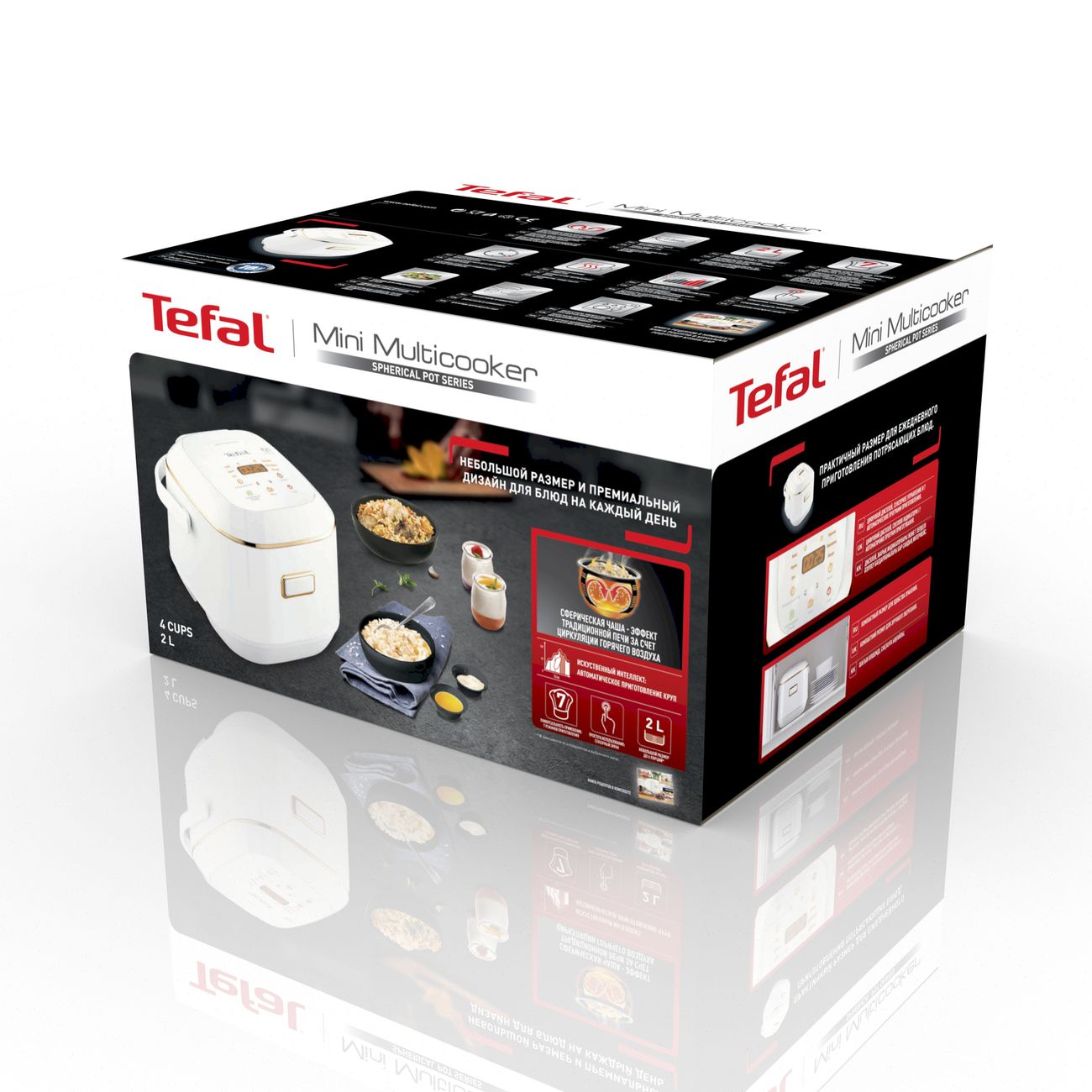 Купить Мультиварка Tefal Mini со сферической чашей RK601132 в каталоге  интернет магазина М.Видео по выгодной цене с доставкой, отзывы, фотографии  - Москва