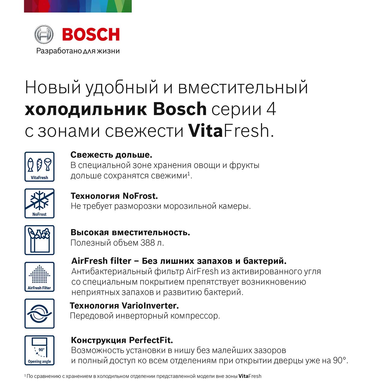 Купить Холодильник Bosch Serie 4 VitaFresh KGN39VL24R в каталоге интернет  магазина М.Видео по выгодной цене с доставкой, отзывы, фотографии - Москва