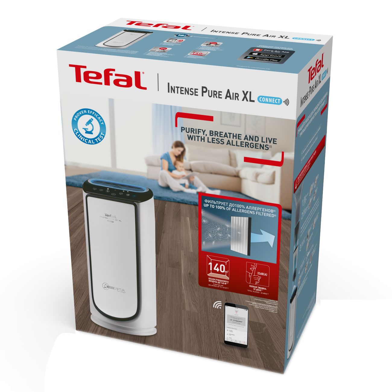 Купить Воздухоочиститель Tefal INTENSE PURE AIR XL PU6086F0 в каталоге  интернет магазина М.Видео по выгодной цене с доставкой, отзывы, фотографии  - Москва