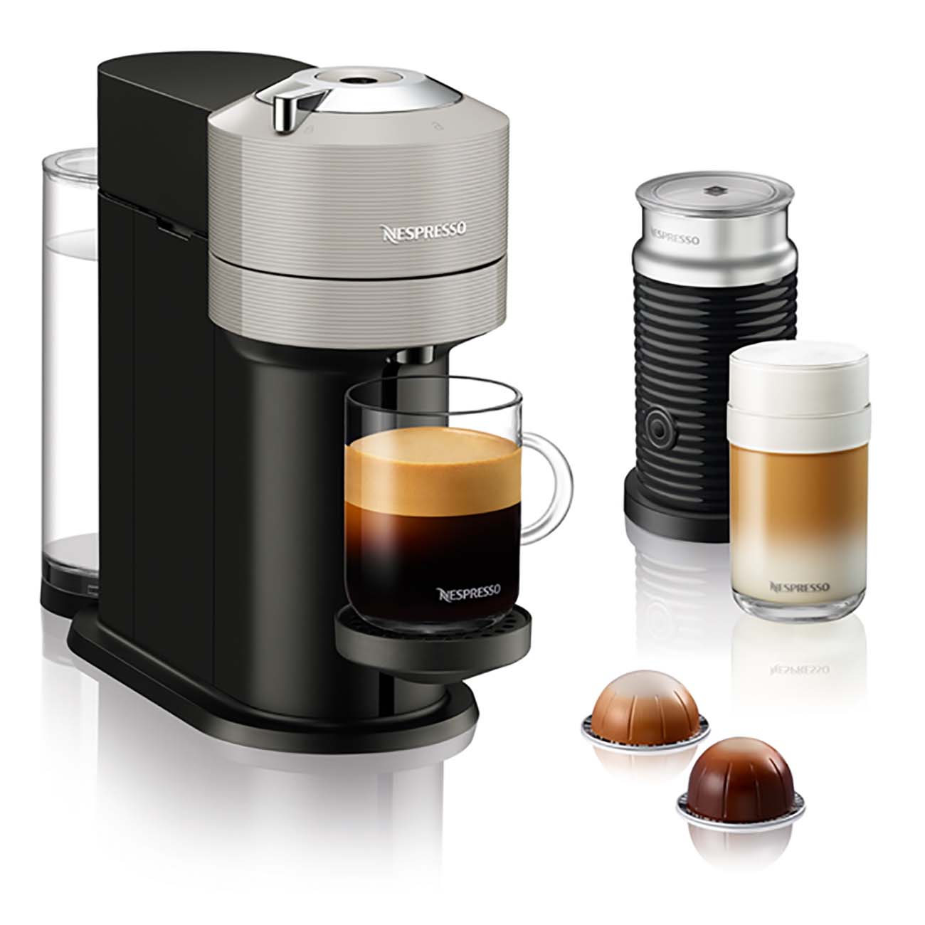 Купить Кофемашина капсульного типа Nespresso Vertuo Next GCV1 Light Grey в  каталоге интернет магазина М.Видео по выгодной цене с доставкой, отзывы,  фотографии - Москва