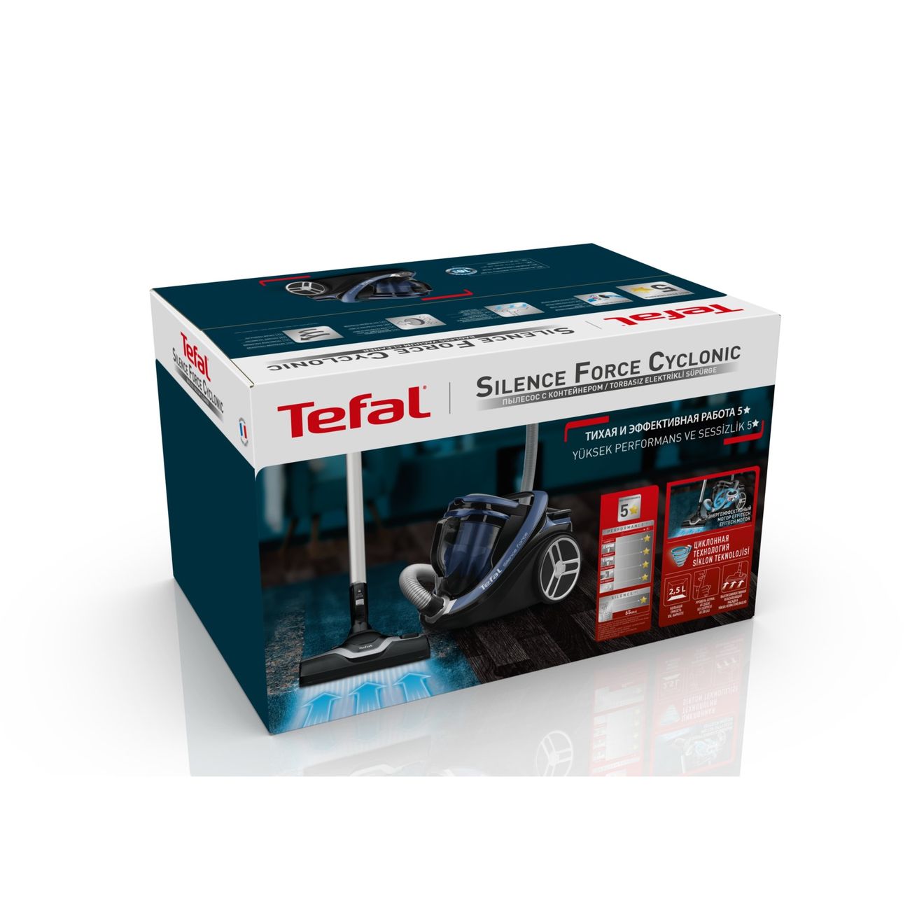 Пылесос с контейнером для пыли Tefal Silence Force Cyclonic TW7690EA