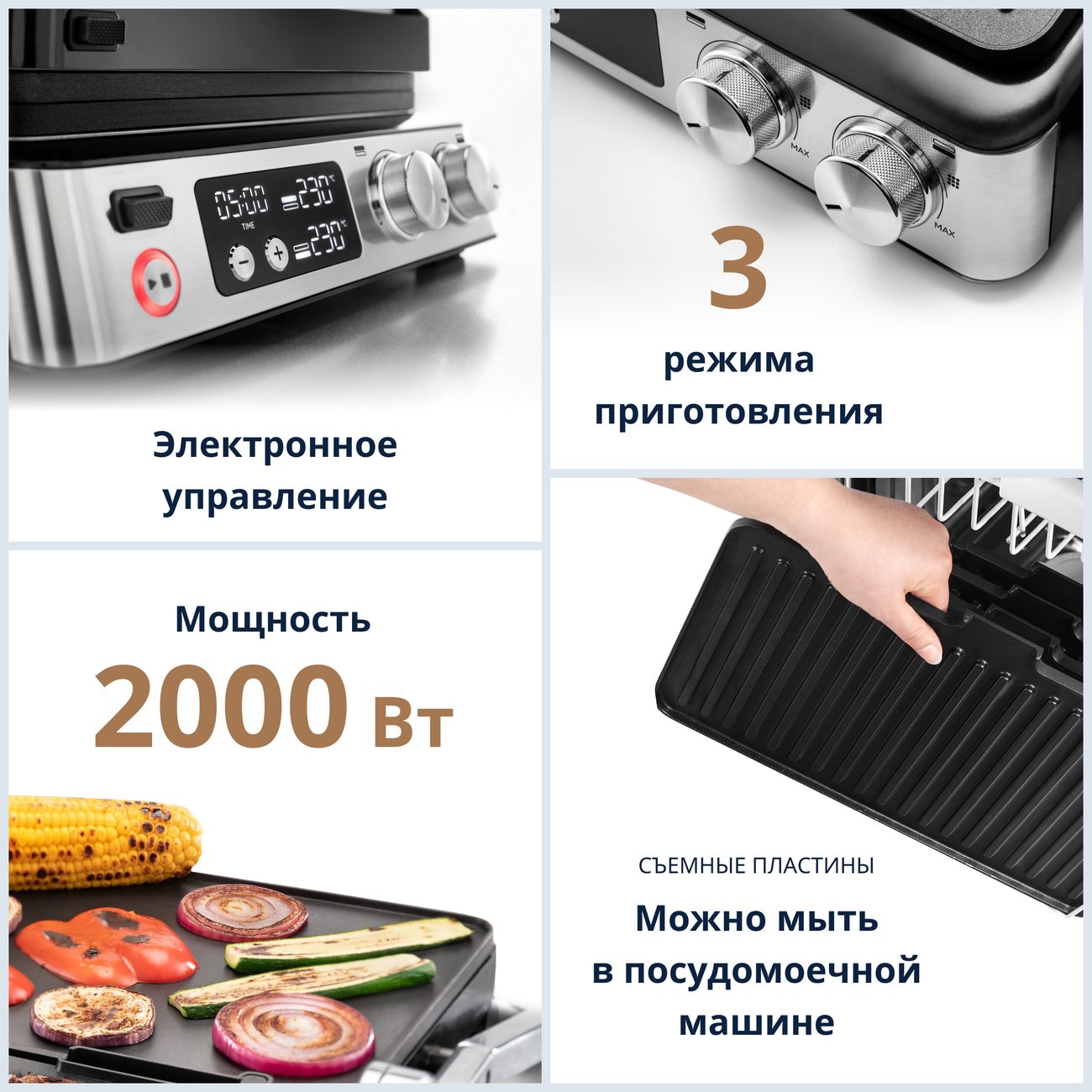 Электрогриль DeLonghi CGH920D - отзывы покупателей и владельцев | М.Видео -  Москва