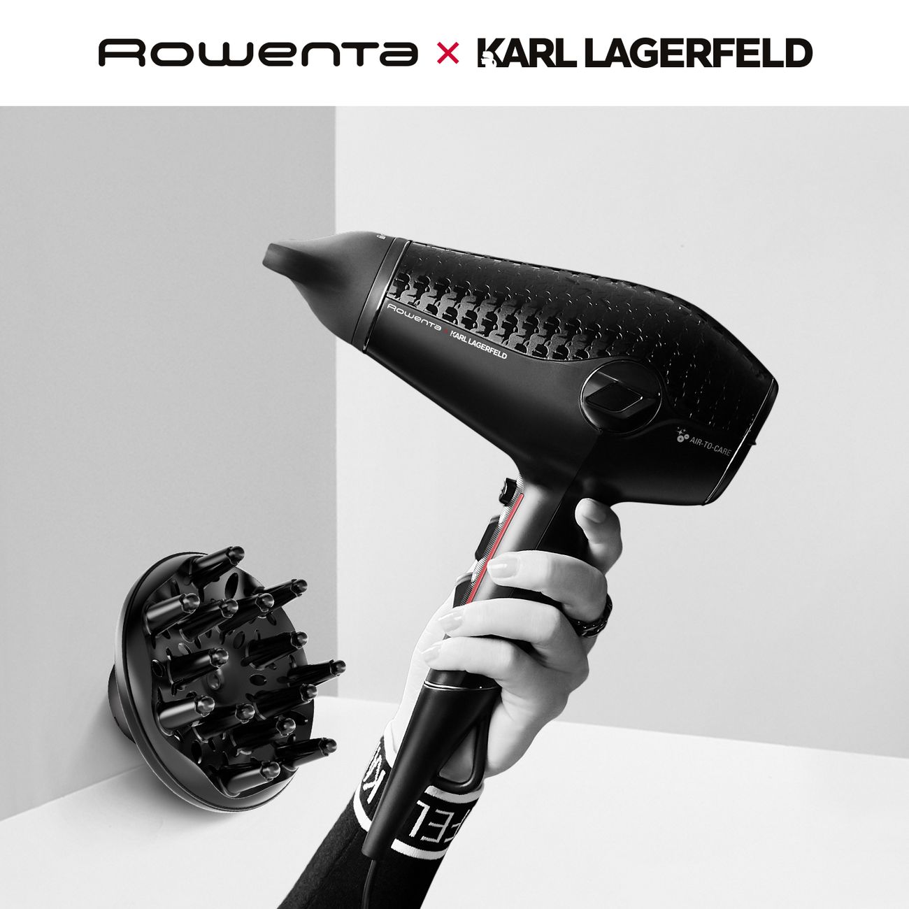 Купить Фен Rowenta Karl Lagerfeld Glow Addict CV613LF0 в каталоге интернет  магазина М.Видео по выгодной цене с доставкой, отзывы, фотографии - Москва