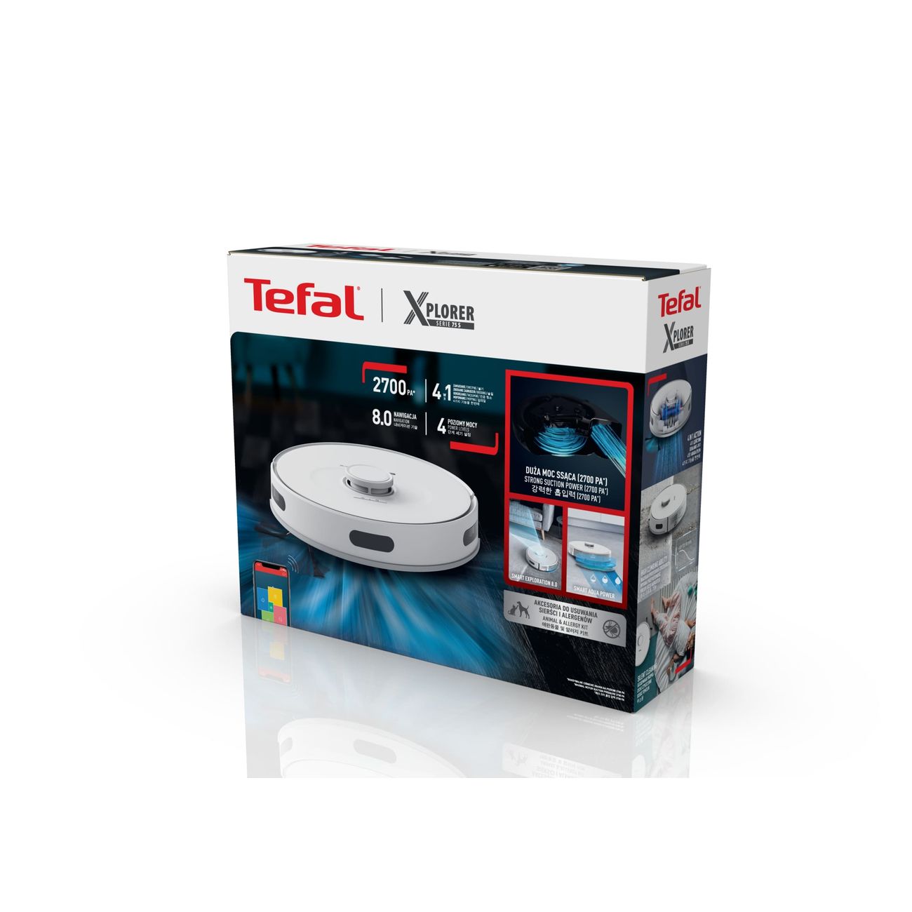 Купить Робот-пылесос Tefal X-PLORER Serie 75 S RG8577WH в каталоге интернет  магазина М.Видео по выгодной цене с доставкой, отзывы, фотографии - Москва