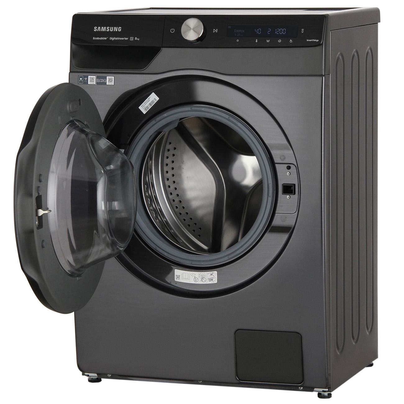 Стиральная машина узкая Samsung WW80AG6L28BB/LP черная