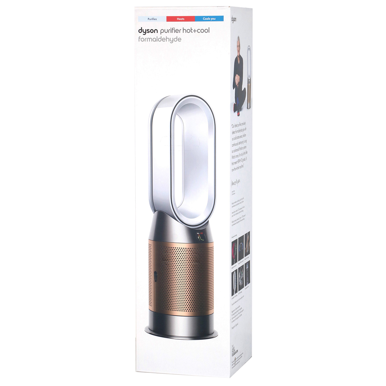 Купить Умный воздухоочиститель Dyson Hot+Cool Formaldehyde HP09 White/Gold  в каталоге интернет магазина М.Видео по выгодной цене с доставкой, отзывы,  фотографии - Москва